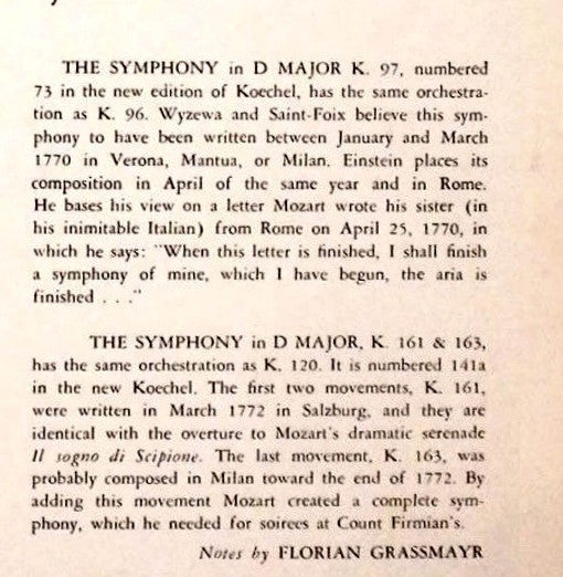Wolfgang Amadeus Mozart /  Austrian Tonkuenstler Orchestra*, Ernst Maerzendorfer* : Symphonies: K. 96, K. 120, K. 97, K. 161 & 163 (LP)
