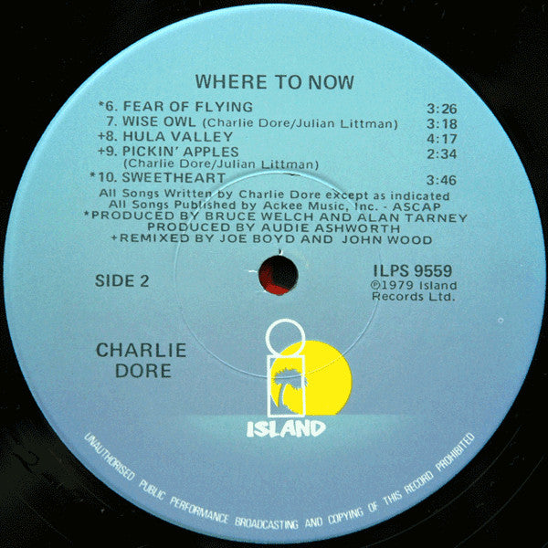 Charlie Dore : Where To Now (LP, Album, Jac)