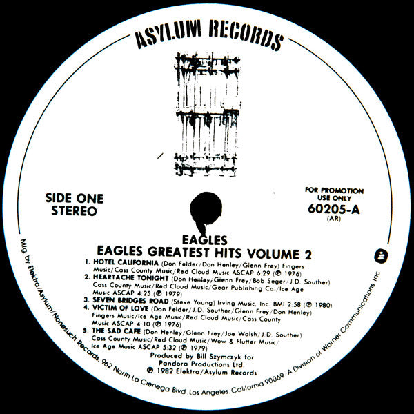 Eagles : Eagles Greatest Hits Volume 2 (LP, Comp, Promo, AR )