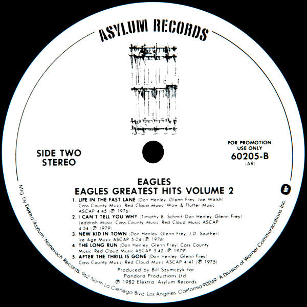 Eagles : Eagles Greatest Hits Volume 2 (LP, Comp, Promo, AR )