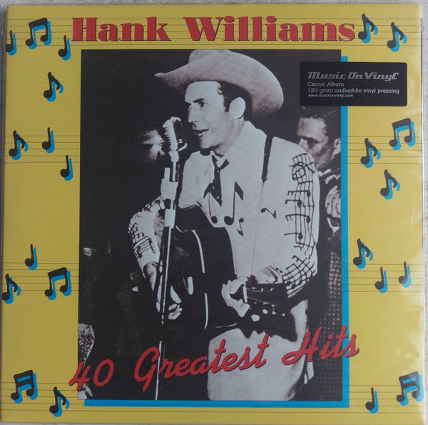 Hank Williams : Hank Williams - 40 Greatest Hits (2xLP, Comp, RE, RM, Gat)