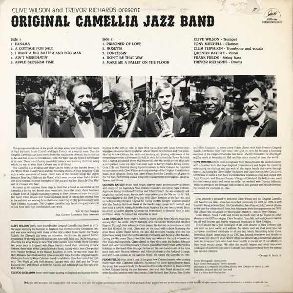 Original Camellia Jazz Band : Clive Wilson And Trevor Richards Present (LP)