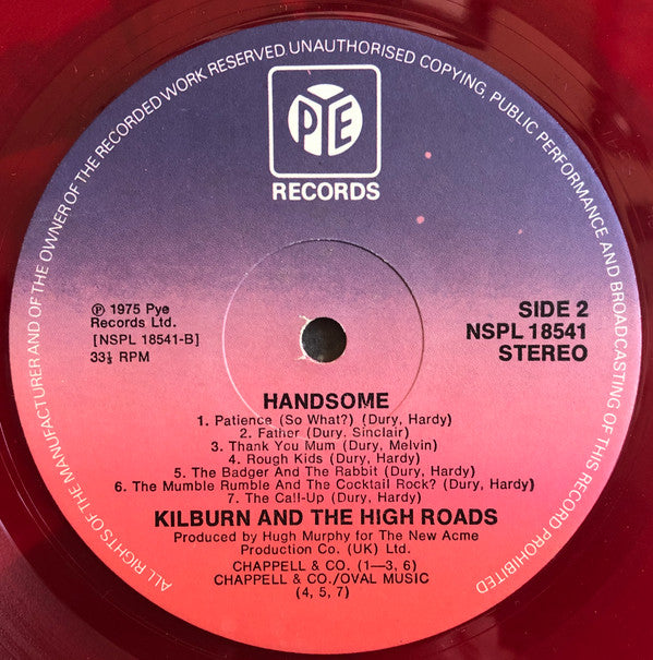Kilburn And The High-Roads* : Handsome (LP, Album, RE, Red)