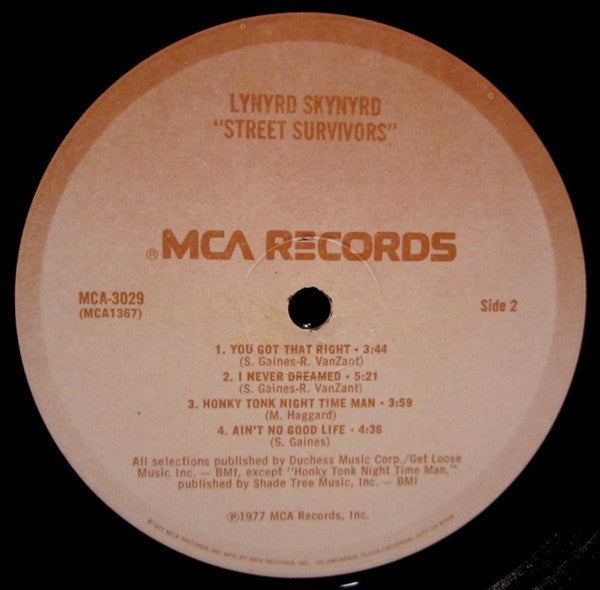 Lynyrd Skynyrd : Street Survivors (LP, Album, Glo)