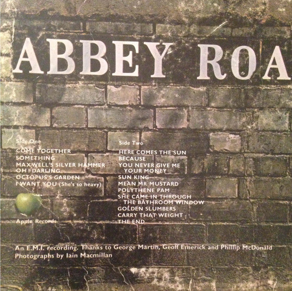 The Beatles : Abbey Road (LP, Album, Scr)