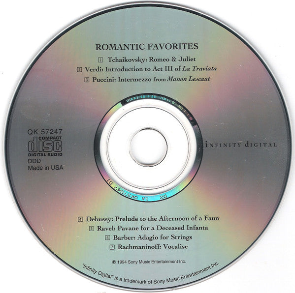 Tchaikovsky* / Barber* / Puccini* / Debussy* / Verdi* : Romantic Favorites (CD, Album)
