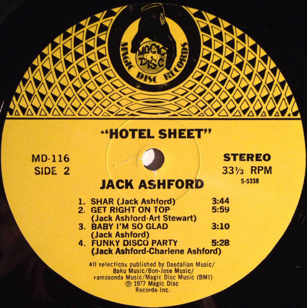 Jack Ashford : Hotel Sheet (LP, Album, Rai)