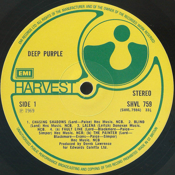 Deep Purple : Deep Purple (LP, Album, RE, Gat)