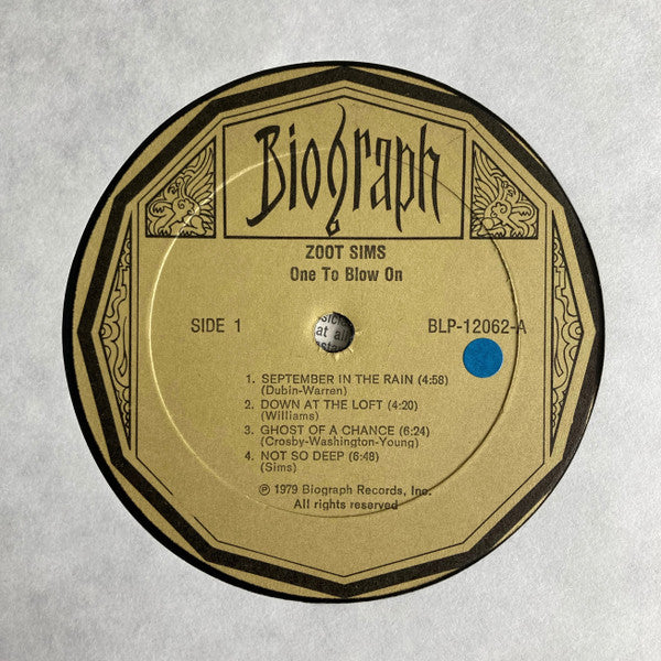 Zoot Sims : One To Blow On (LP, Album, RE)