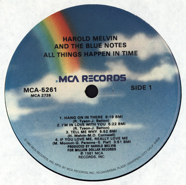 Harold Melvin And The Blue Notes : All Things Happen In Time (LP, Album)