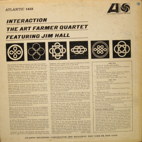 The Art Farmer Quartet* Featuring Jim Hall : Interaction (LP, Album, Mono)