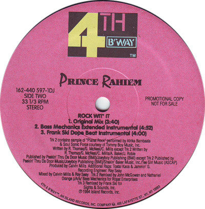 Prince Rahiem : Rock Wit' It (12", Promo)
