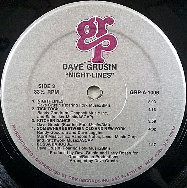 Dave Grusin : Night-Lines (LP, Album, Hau)