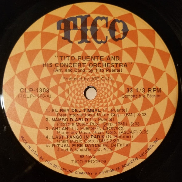 Tito Puente And His Concert Orchestra* : Tito Puente And His Concert Orchestra (LP, Album, Lam)