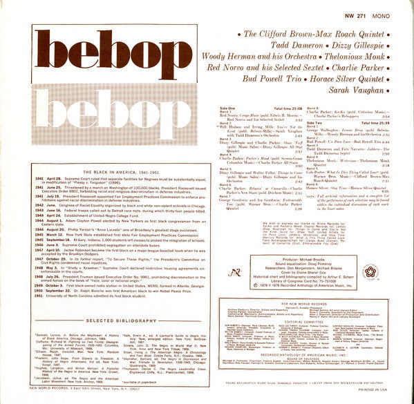 Various : Bebop (LP, Comp, Mono, Gat)