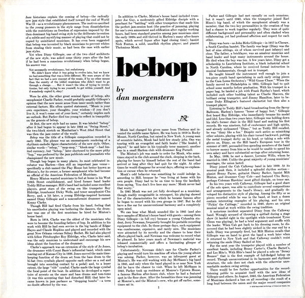 Various : Bebop (LP, Comp, Mono, Gat)