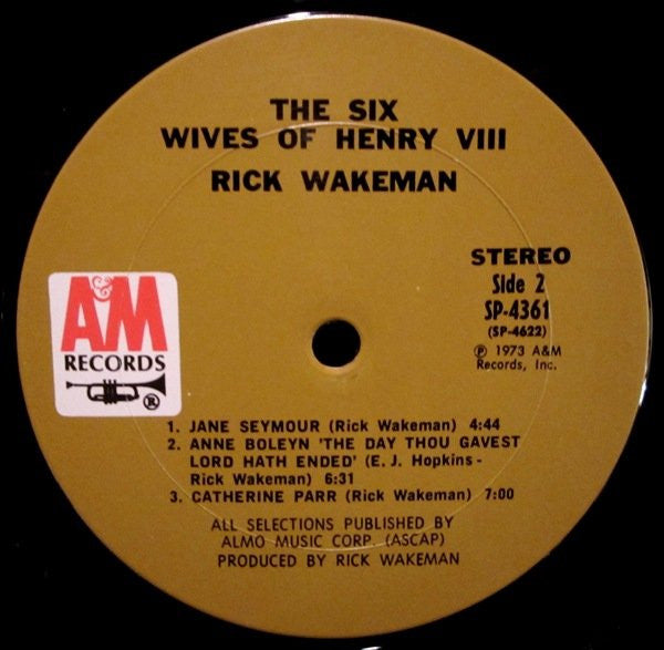 Rick Wakeman : The Six Wives Of Henry VIII (LP, Album, Pit)