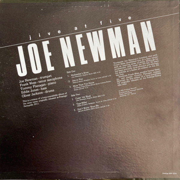 Joe Newman : Jive At Five (LP, Album, RE)