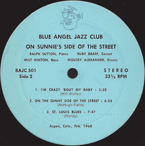 Ralph Sutton (2), Ruby Braff, Milt Hinton, Mousey Alexander : On Sunnie's Side Of The Street (LP, Album)