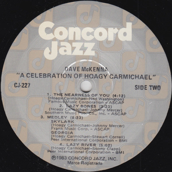 Dave McKenna : A Celebration Of Hoagy Carmichael (LP, Album)
