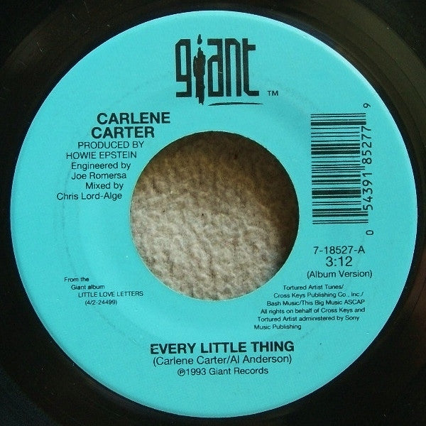 Carlene Carter : Every Little Thing / Long Hard Fall (7", Single, Spe)
