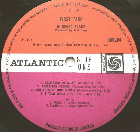 Roberta Flack : First Take (LP, Album, Plu)