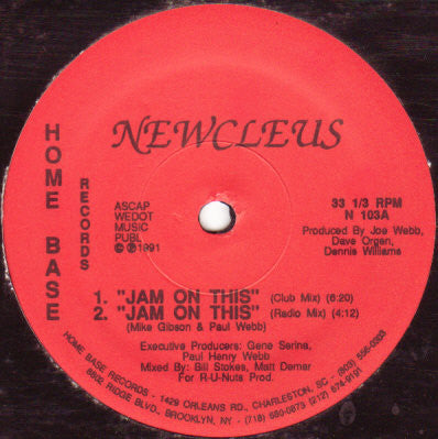 Newcleus : Jam On This (12")