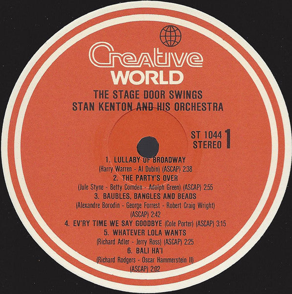 Stan Kenton And His Orchestra : The Stage Door Swings (LP, Album, RE)
