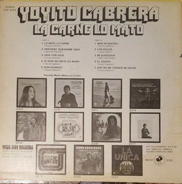 Yoyito Cabrera : La Carne Lo Mato (LP, Album)