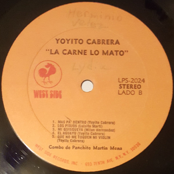 Yoyito Cabrera : La Carne Lo Mato (LP, Album)