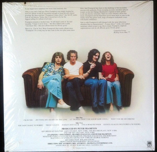 Peter Frampton : I'm In You (LP, Album, Mon)