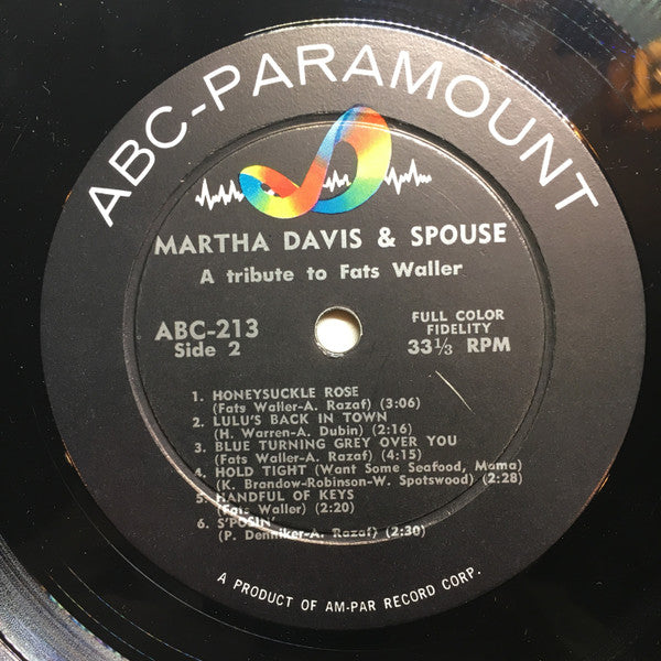 Martha Davis And Spouse : A Tribute To Fats Waller (LP)