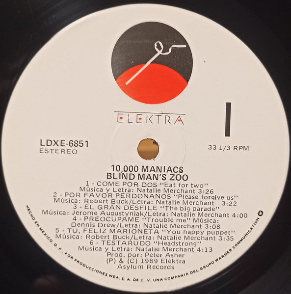 10,000 Maniacs : Blind Man's Zoo (LP, Album)