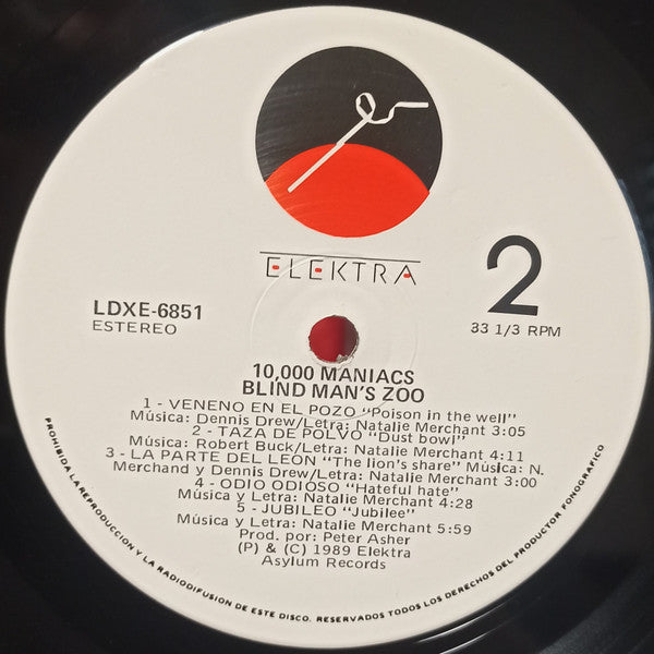 10,000 Maniacs : Blind Man's Zoo (LP, Album)