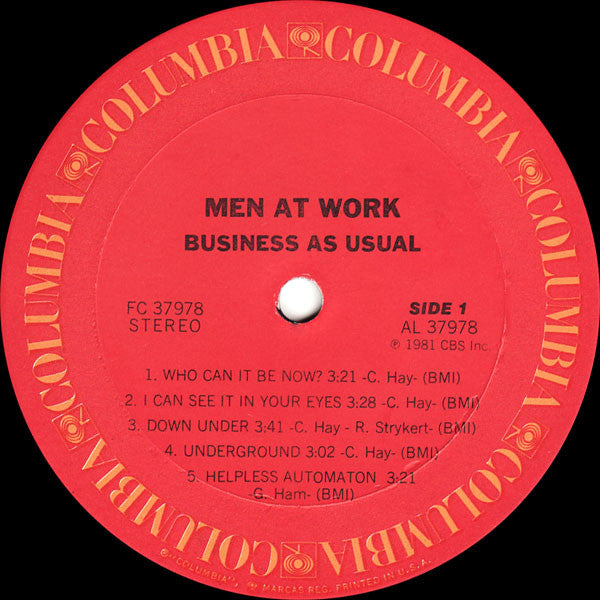 Men At Work : Business As Usual (LP, Album, Car)