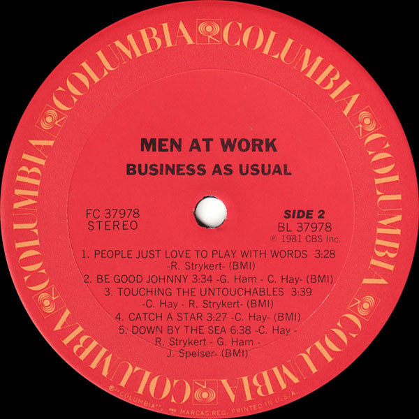 Men At Work : Business As Usual (LP, Album, Car)