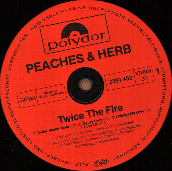 Peaches & Herb : Twice The Fire (LP, Album)