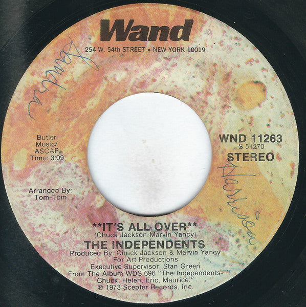 The Independents : It's All Over (7", Single)