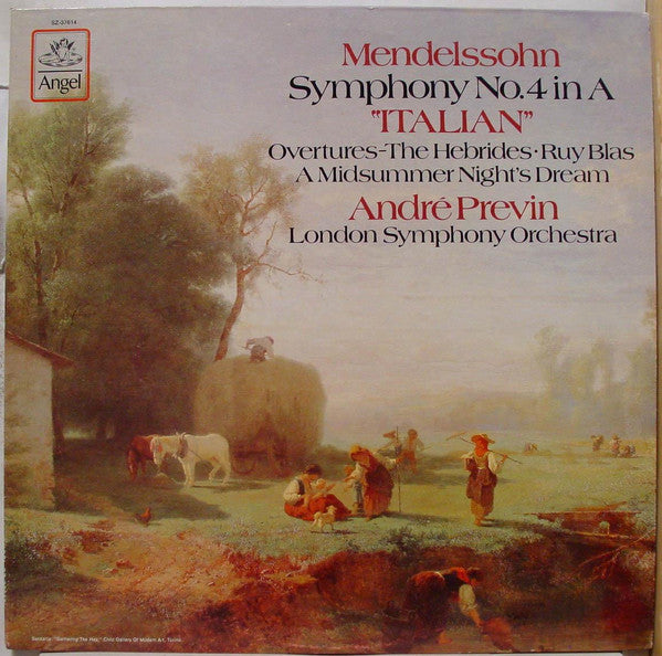 Mendelssohn* - André Previn, London Symphony Orchestra : Symphony No.4 In A "Italian" / Overtures (LP)