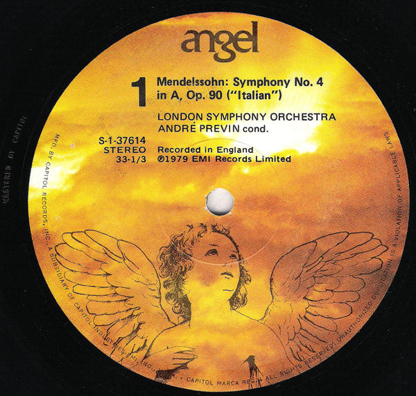 Mendelssohn* - André Previn, London Symphony Orchestra : Symphony No.4 In A "Italian" / Overtures (LP)