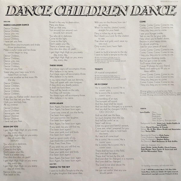 Leon Patillo : Dance Children Dance (LP, Album, Yel)