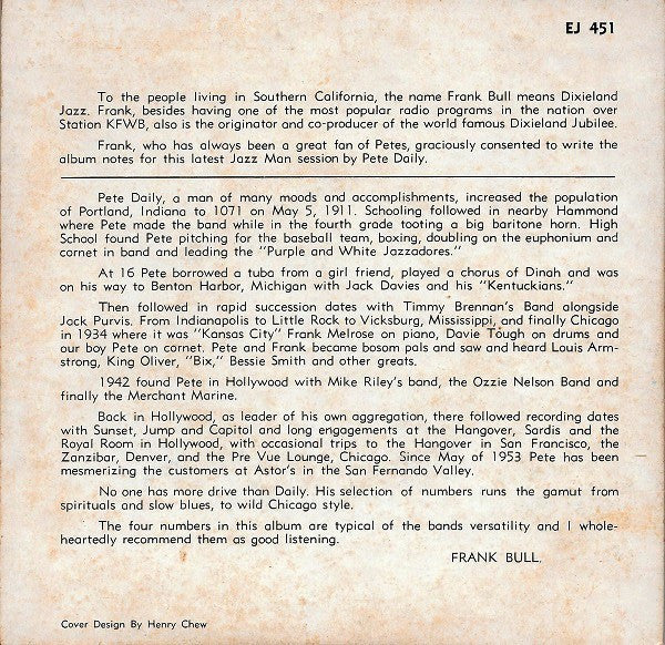 Pete Daily's Chicagoans : Quaker Town (There's A Quaker Down In Quaker Town) (7", EP)