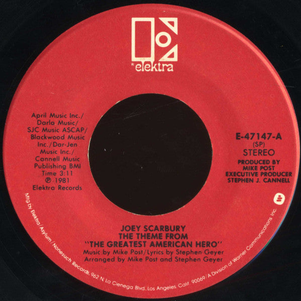 Joey Scarbury : The Theme From "The Greatest American Hero" (Believe It Or Not) (7", Single, Spe)
