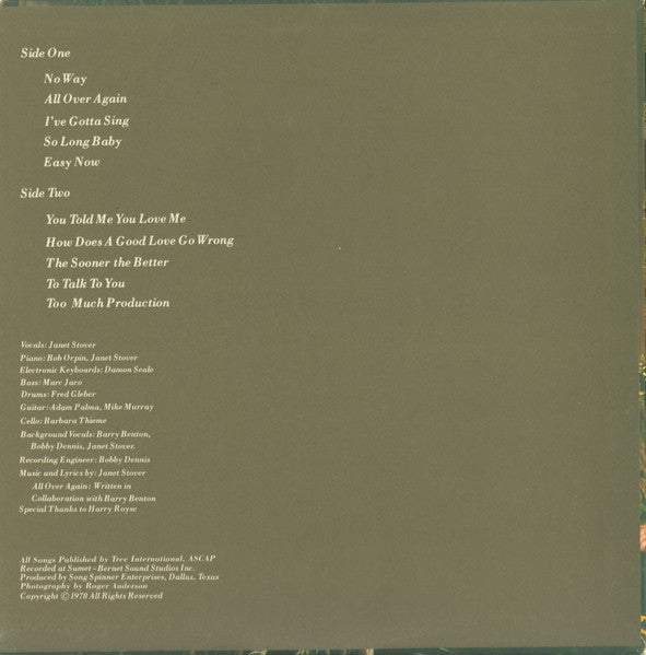 Janet Stover : Easy Now (LP)