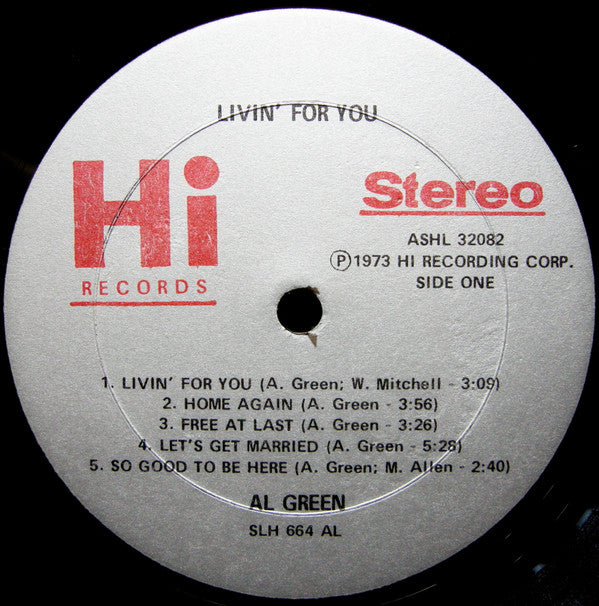 Al Green : Livin' For You (LP, Album, AL )