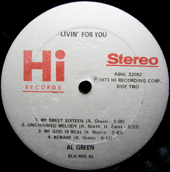 Al Green : Livin' For You (LP, Album, AL )