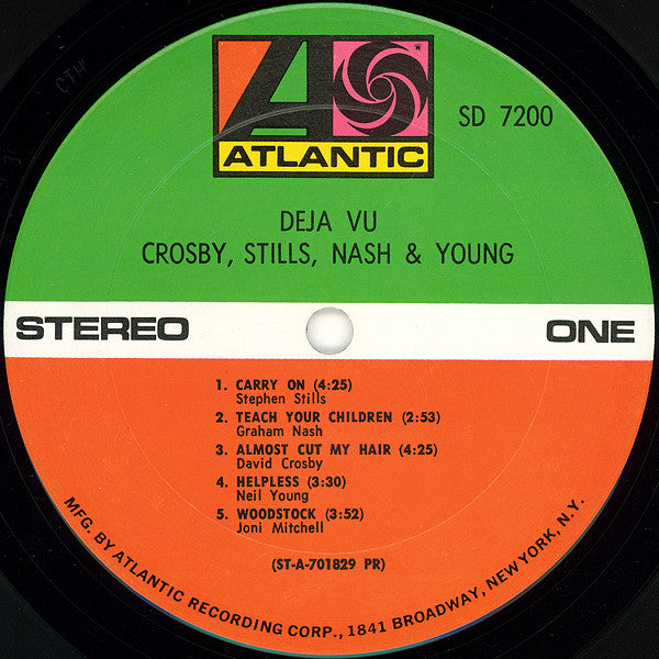 Crosby, Stills, Nash & Young : Déjà Vu (LP, Album, PR,)