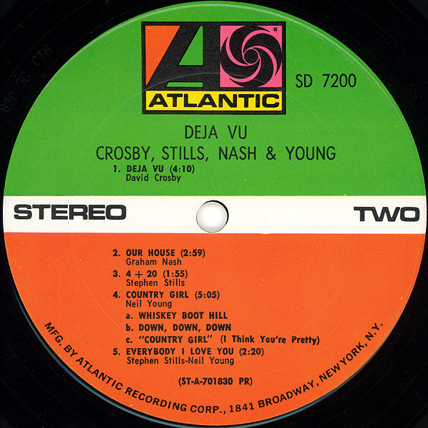 Crosby, Stills, Nash & Young : Déjà Vu (LP, Album, PR,)
