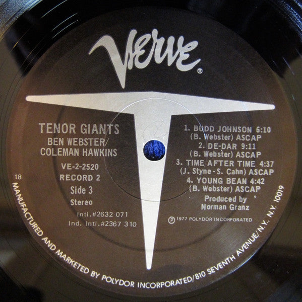 Ben Webster, Coleman Hawkins : Tenor Giants (2xLP, Comp)