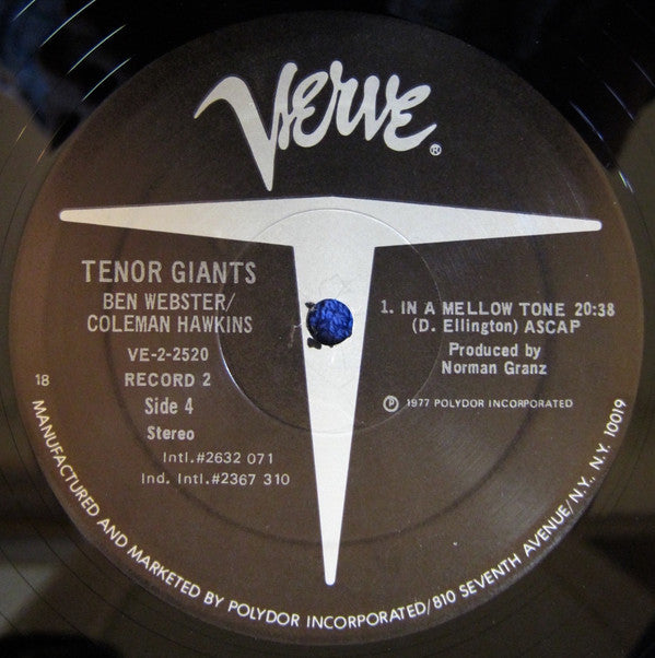 Ben Webster, Coleman Hawkins : Tenor Giants (2xLP, Comp)